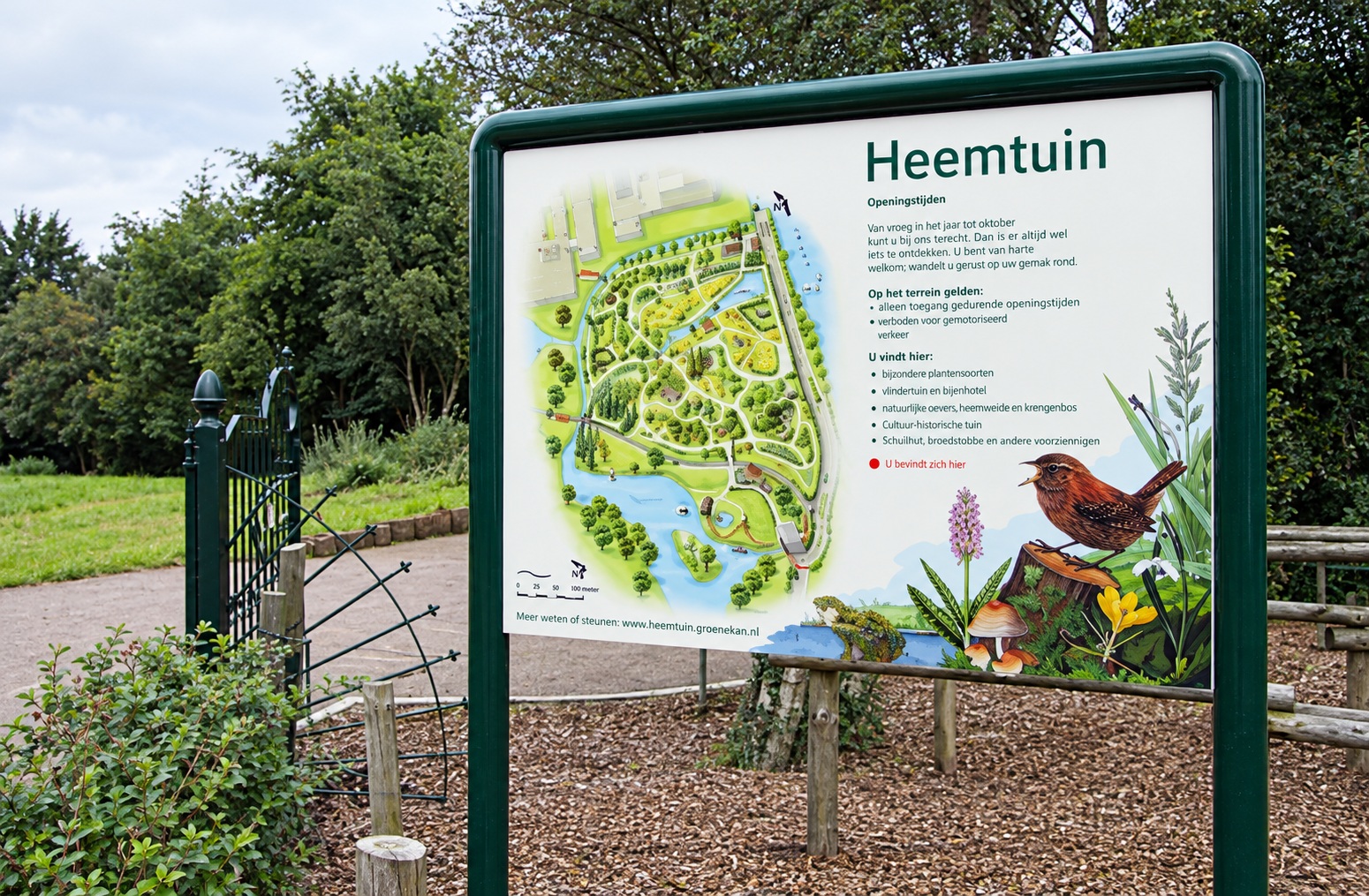 Plattegrond bij een tuin